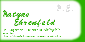 matyas ehrenfeld business card